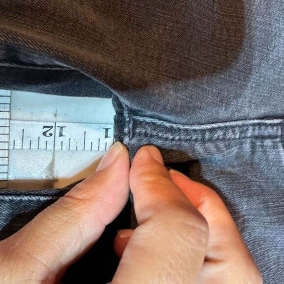 Madewell Cali Demi-Boot Jeans Bellspring Charcoal Black Button Fly Size 26 - Picture 11 of 13